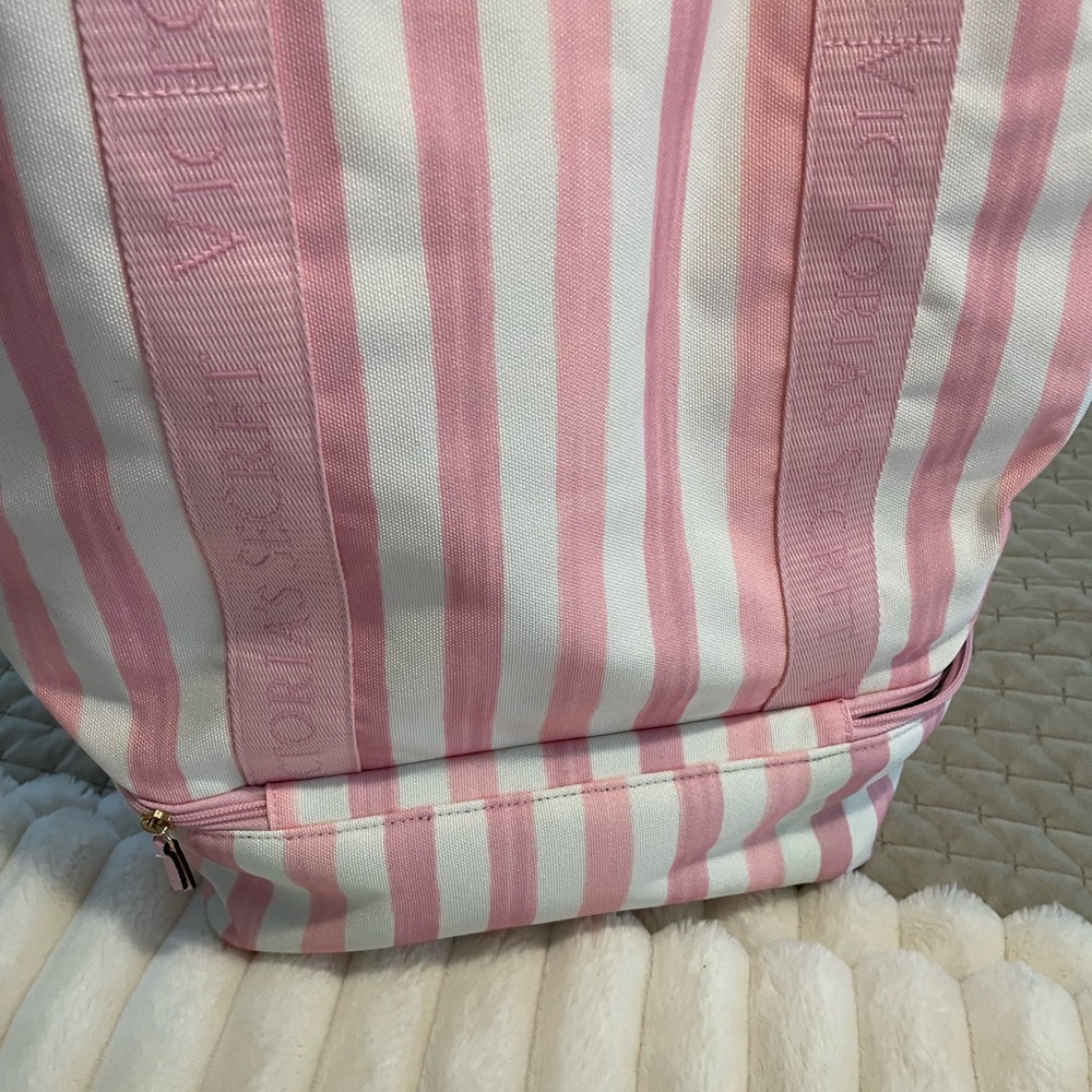 Victoria's Secret Pink and White Striped Tote new without tags - Picture 10 of 11